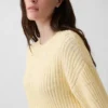 100% Cotton Barrel-Sleeve Crop Sweater