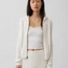 100% Cotton Cable-Knit Zip Cardigan