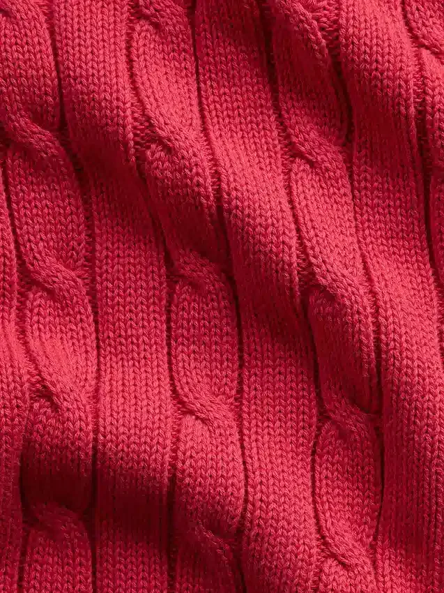 100% Cotton Cable-Knit Zip Cardigan
