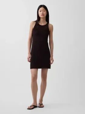100% Cotton Crochet Mini Dress