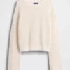 100% Cotton Crochet Relaxed Sweater