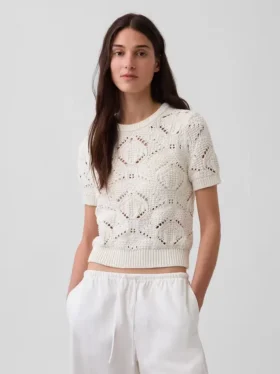 100% Cotton Crochet Sweater