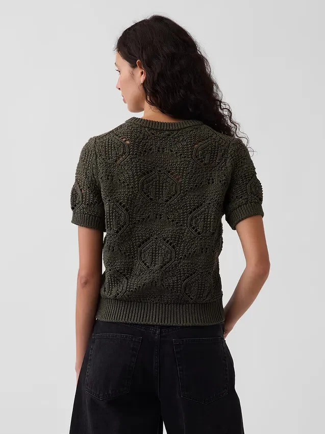 100% Cotton Crochet Sweater