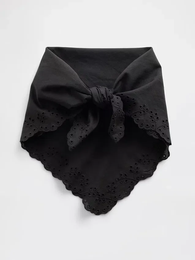 100% Cotton Eyelet Bandana Scarf