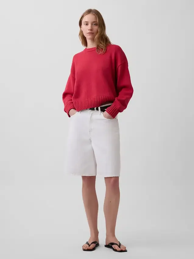 100% Cotton Oversized Crop Sweater