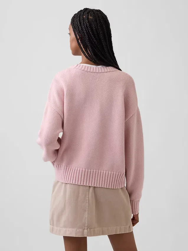 100% Cotton Oversized Crop Sweater
