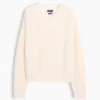 100% Cotton Oversized Shaker V-Neck Sweater