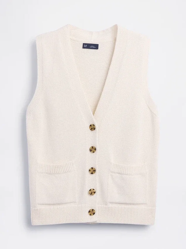 100% Cotton Pocket Sweater Vest