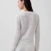 100% Cotton Pointelle Crop Sweater
