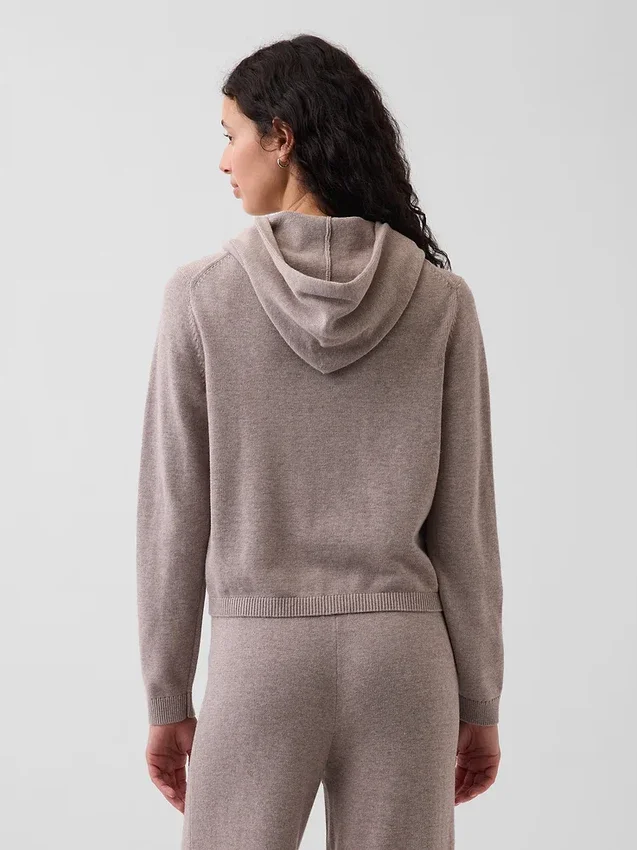 100% Cotton Relaxed Zip Sweater Hoodie