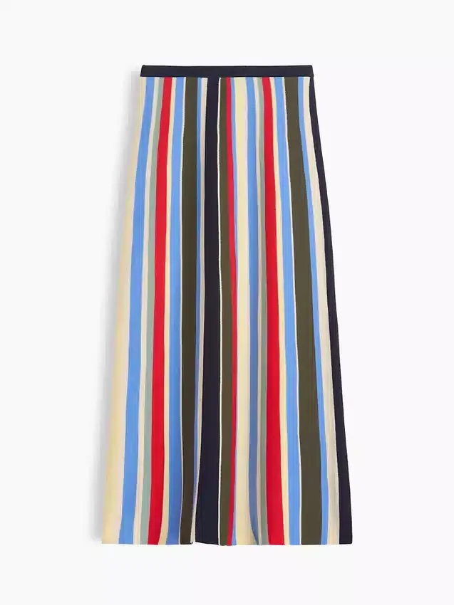 100% Cotton Stripe Easy Maxi Sweater Skirt