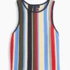 100% Cotton Stripe Halter Sweater Tank