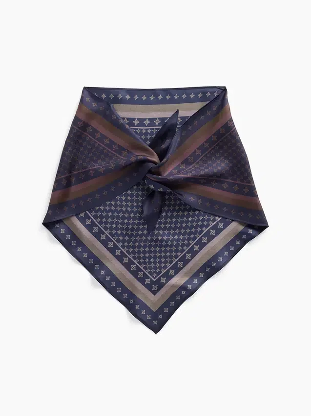 100% Silk Oversized Triangle Bandana Scarf