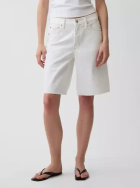 11″ Mid Rise Longline Denim Shorts