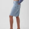 11" Mid Rise Longline Denim Shorts