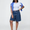 11" Mid Rise Longline Denim Shorts