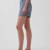 3.5" High Rise Gingham Relaxed Straight Denim Shorts