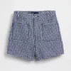 3.5" High Rise Gingham Relaxed Straight Denim Shorts