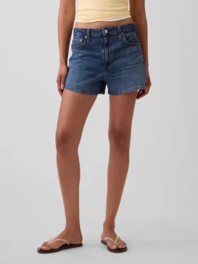 3.5″ High Rise Relaxed Straight Denim Shorts