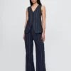 365 High Rise Linen-Blend Trousers