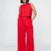 365 High Rise Linen-Blend Trousers