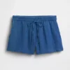 4" Cotton Gauze Denim Easy Shorts