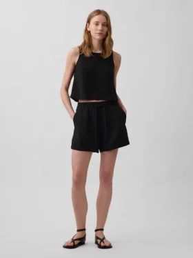 4" Mid Rise Cotton Gauze Easy Shorts