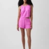 4" Mid Rise Cotton Gauze Easy Shorts