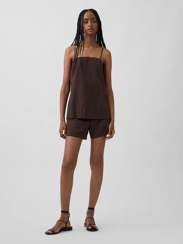 4" Mid Rise Linen-Blend Shorts
