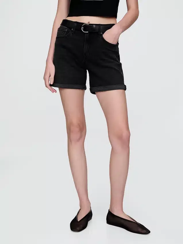 5" Mid Rise Denim Girlfriend Shorts
