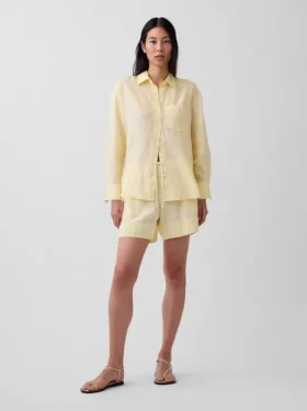 6" Linen-Blend Easy Shorts