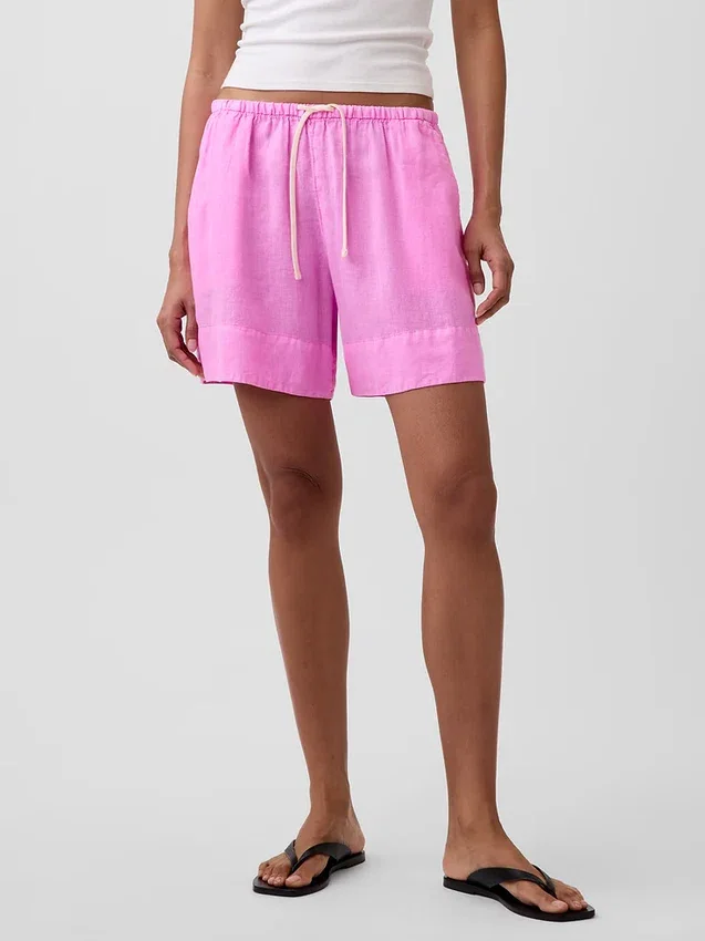 6" Linen-Blend Easy Shorts