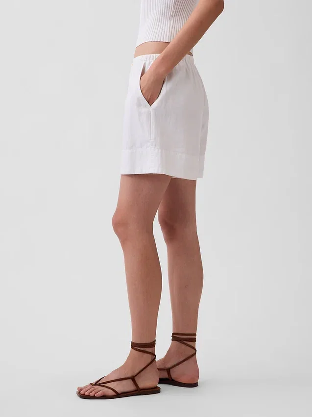 6" Linen-Blend Easy Shorts