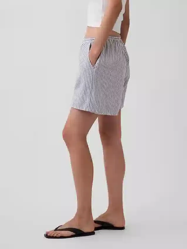 6" Linen-Blend Easy Shorts