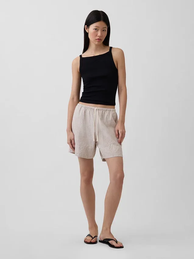6" Linen-Blend Easy Shorts
