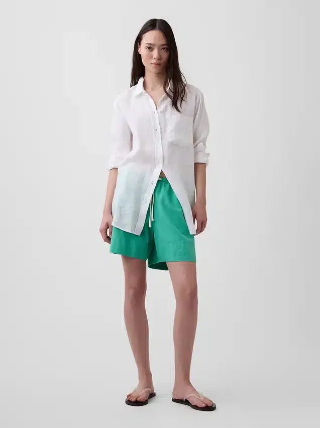 6" Linen-Blend Easy Shorts