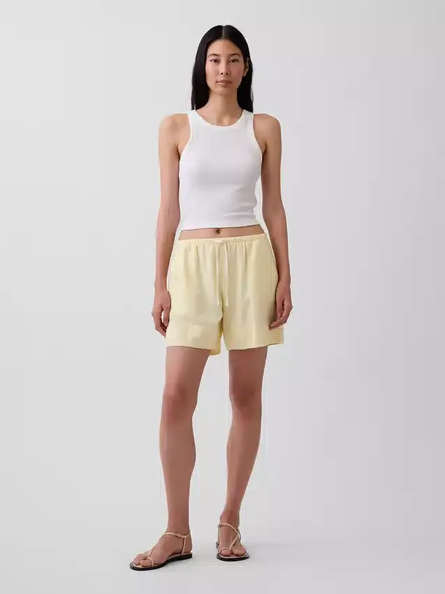 6" Linen-Blend Easy Shorts