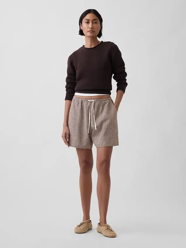 6" Linen-Blend Easy Shorts