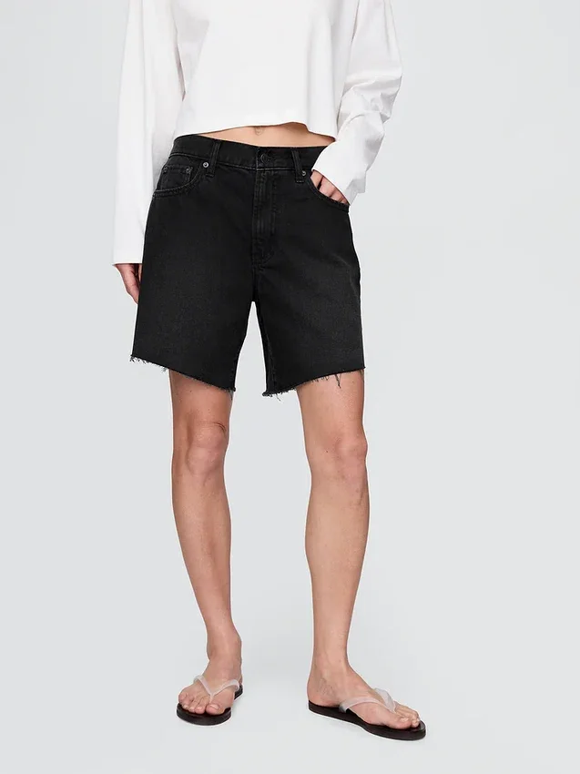 8" Mid Rise '90S Loose Denim Bermuda Shorts