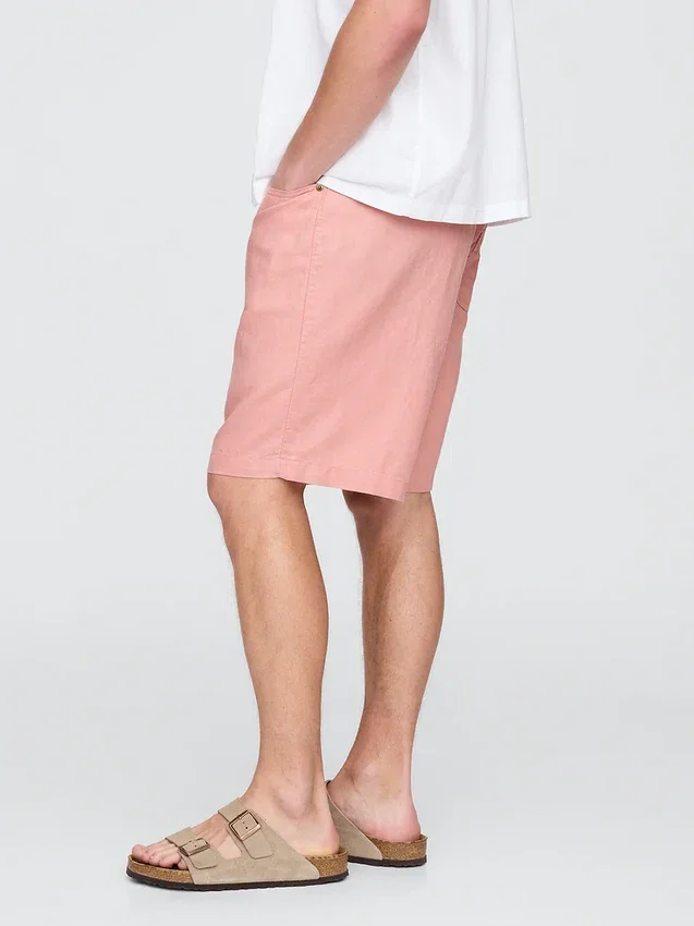 9" Linen-Cotton Easy Shorts