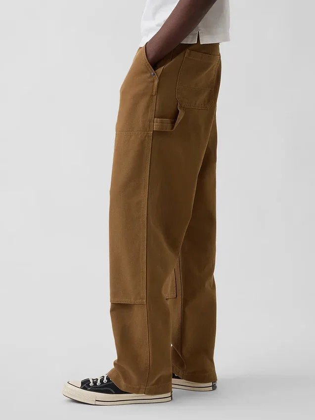 90S Loose Canvas Double-Knee Carpenter Pants