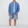 90S Loose Denim Plaid Shorts
