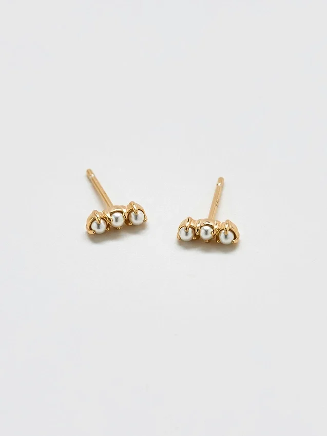 Admiral Row Gold Pearl Bar Earrings