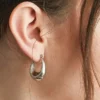 Admiral Row Silver Oval Hoop Earrings