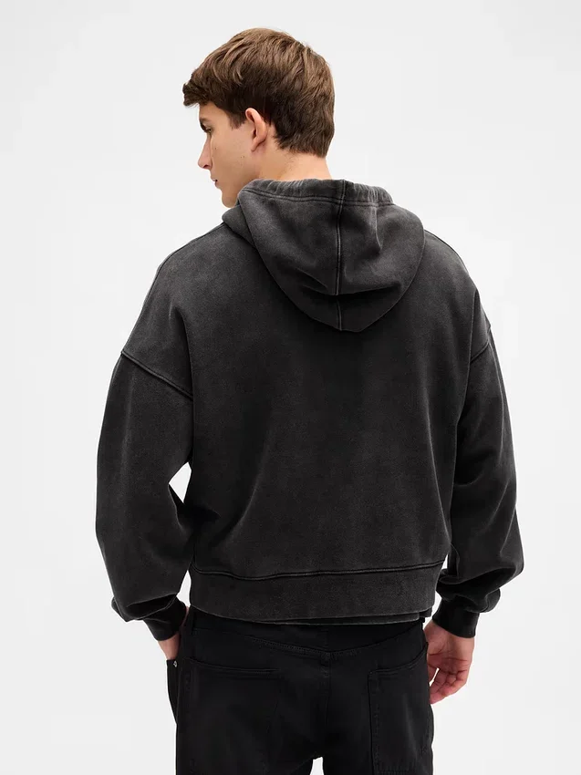 Adult Heavyweight Oversized Crop Zip Hoodie