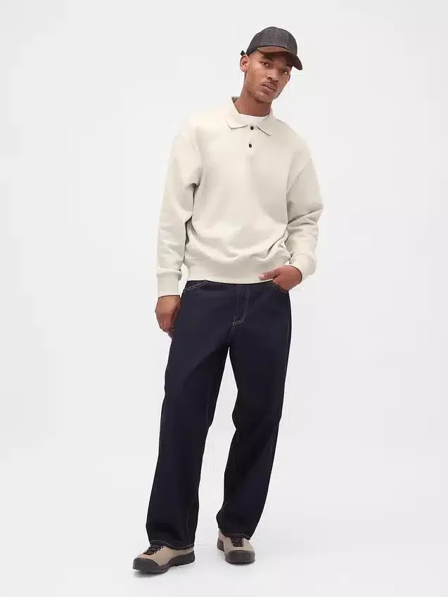 Adult Heavyweight Oversized Polo Sweatshirt