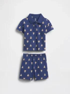 Baby Brannan Bear Pique Polo Outfit Set
