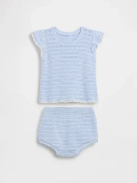 Baby Crochet Stripe Outfit Set