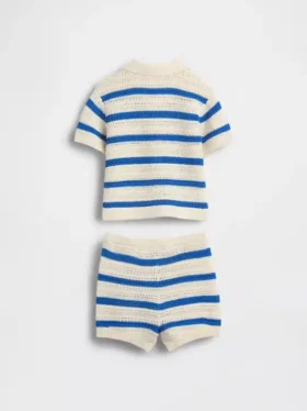 Baby Crochet Stripe Outfit Set