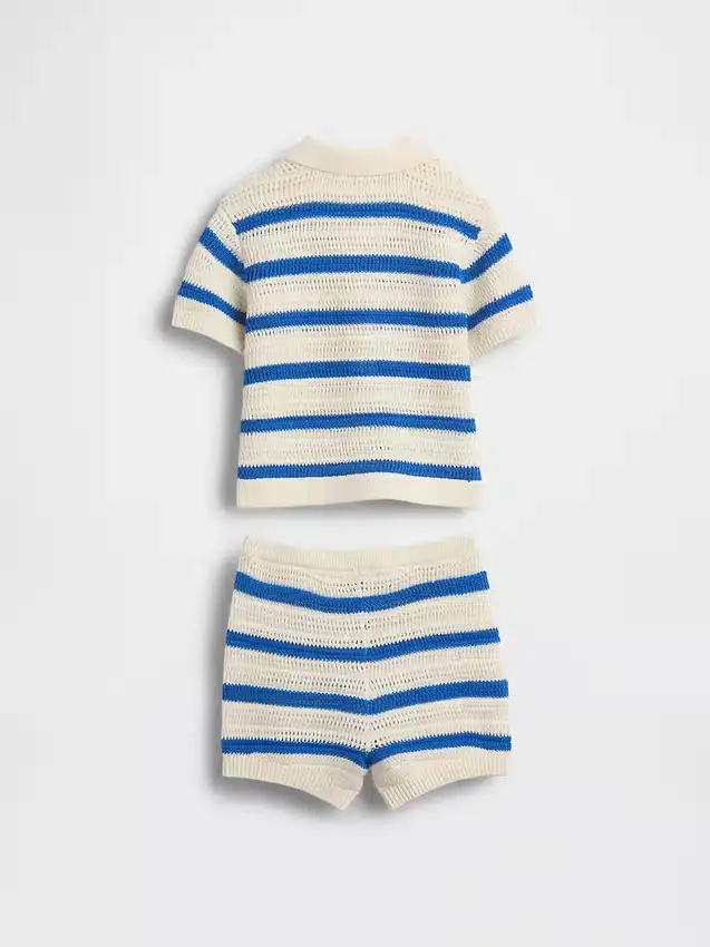 Baby Crochet Stripe Outfit Set